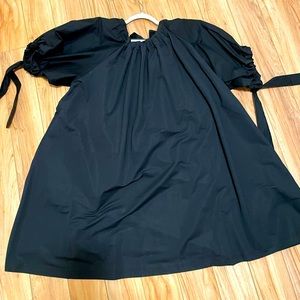 COS a line dress with puff sleeves.